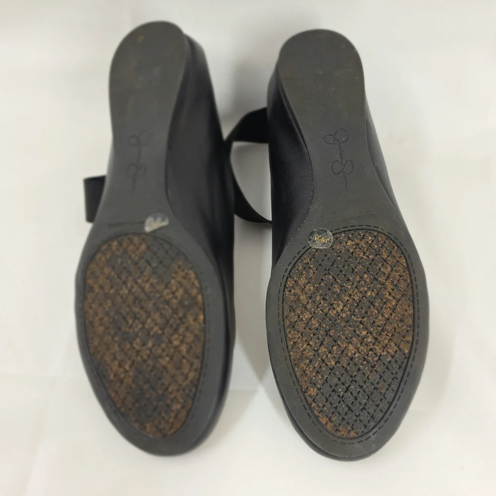 Jessica Simpson Girls Ballet Flats Black Elastic Strap Mary Jane Shoes Size 5